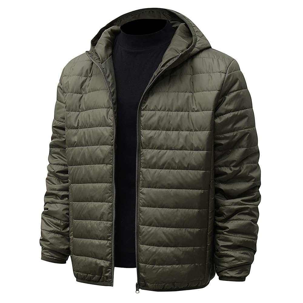 RSZGSWS Men's Lightweight Packable Puffer Jacket, Baggy